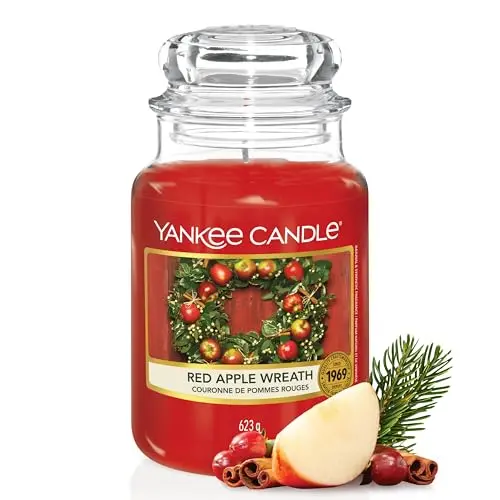 Yankee Candle Duftkerze Red Apple Wreath | Große Kerze, lange Brenndauer | Ideal als Geschenk für Frauen