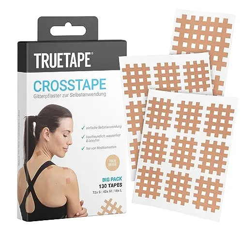 TRUETAPE® Crosstapes, 130 Gitterpflaster, S/M/L Mix Pack