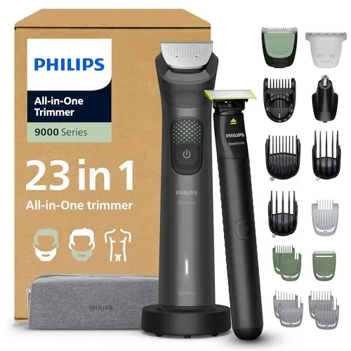 PHILIPS Multigroom Series 9000 All-in-One Bart- und Haarschneidegerät, 27 Längen, Komplettpflege-Set MG9561/30