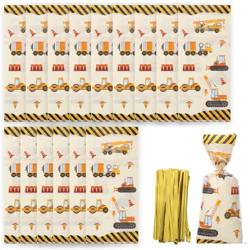 JJUNW 50 Stück Geschenktüten für Kindergeburtstage - Süßigkeiten und Goody Taschen (27x13 cm)