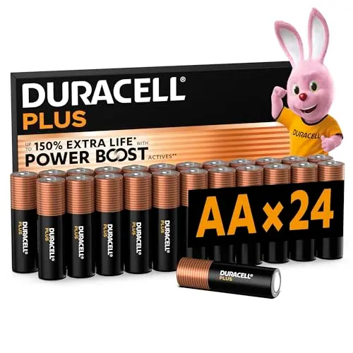 DURACELL Plus AA-Batterien (24er-Pack) – Längere Lebensdauer – Zuverlässigkeit für Alltagsgeräte