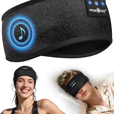 MUSICOZY Bluetooth Schlafkopfhörer Stirnband - Bequeme Musik-Ohrhörer für Sport, Joggen, Yoga und Reisen