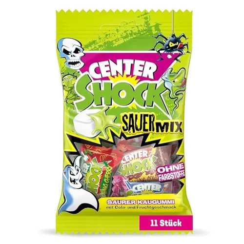 Center Shock Sour Mix, 11 extra-sauren Kaugummis, mit Füllung, ohne Farbstoffe, perfekt für Feiern
