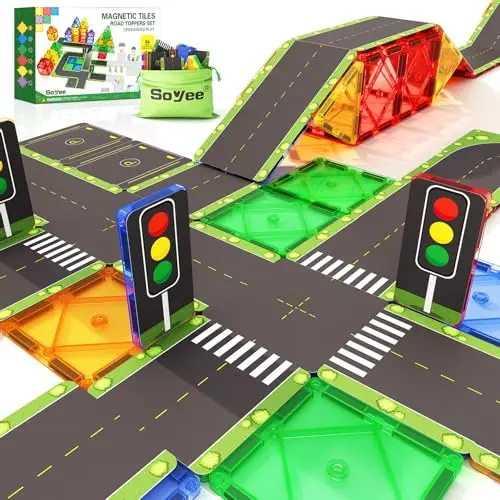 56 Magnetische Bausteine für Kinder - Spielzeug für 3-6 Jahre - Lernspielzeug für Kleinkinder