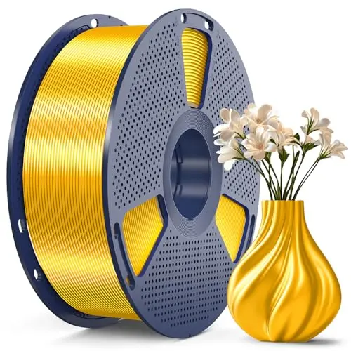 SUNLU PLA+ Silk Filament 1,75mm - Hochfestes Seiden-3D-Drucker Filament (1KG) - Hellgold