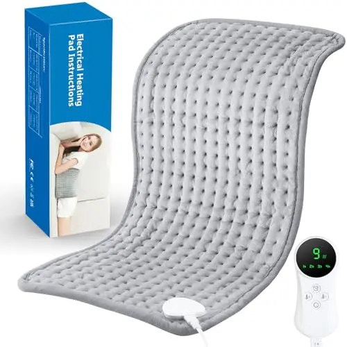 Heizkissen 30 x 60 cm mit 9 Temperaturstufen und automatischer Abschaltung für Rücken, Nacken und Bauch