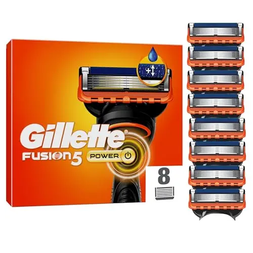 Gillette Fusion5 Power Rasierklingen, 8 Ersatzklingen für eine gründliche und sanfte Rasur