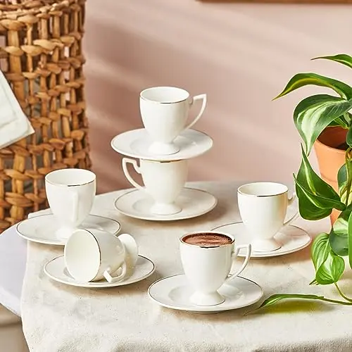 Karaca Boyoz Kaffeetassen-Set für 6 Personen, 85 ml, stilvolles Design