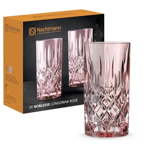 Nachtmann 2-teiliges Longdrinkgläser Set, 395 ml, Rosé, spülmaschinenfeste Cocktailgläser
