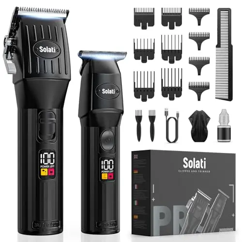Profi Haarschneidemaschine für Männer - Haarschneider & Bartschneider Set, wiederaufladbarer T-Blade-Rasierer