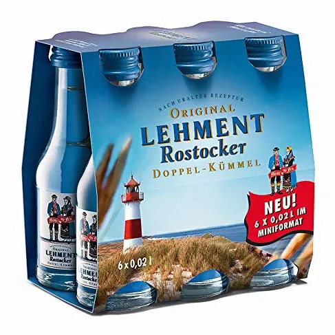 Original Rostocker Kümmellikör – Milder Doppelkümmel seit 1864 – 6 x 20 ml