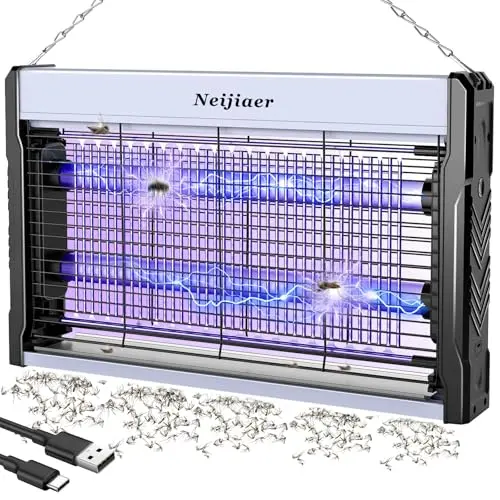 Neijiaer Elektrischer Insektenvernichter USB, UV Mückenlampe & Fliegenfänger für Innen und Außen
