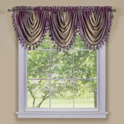 Achim Home Furnishings Ombre Wasserfall-Volant, 46 x 40 cm, Aubergine
