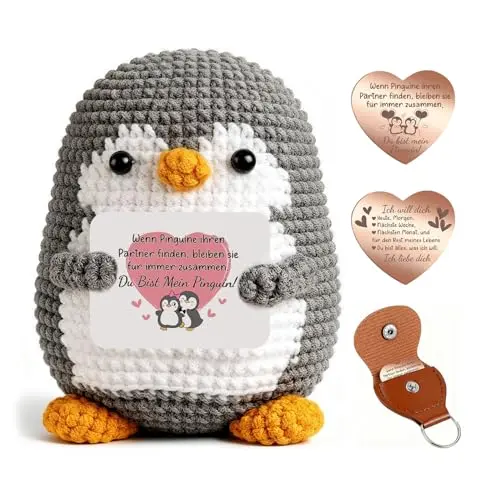 Valentinstagsgeschenk - Mini Pinguin Pocket Hug - Geschenk für Partner - Ich liebe dich