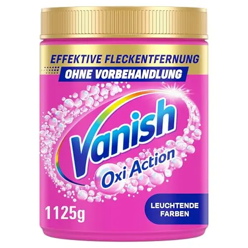 Vanish Oxi Action Pulver Pink – Fleckenentferner und Wäsche-Booster für bunte Wäsche – 1,125 kg