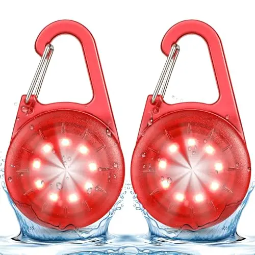 Taximi LED Blinklicht IP68 Wasserdicht USB Aufladbar für Kinder Schulranzen und Hunde - 2er Set (Grün)