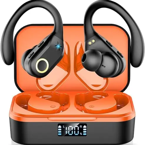 Kabellose Bluetooth Kopfhörer für Sport, Noise Cancelling, 60H Spielzeit, Wasserdicht, mit USB C Ladekoffer