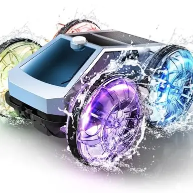 Mostop Amphibisches ferngesteuertes Auto, 4WD-Geländestuntwagen mit 360°-Flips, wasserdicht, 2 Batterien, LED-Licht – Geschenk für Kinder