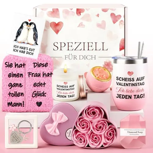 TUZELIYA Valentinstagsgeschenk für sie - Rosa 9-tlg. Spa Geschenkset für Frauen