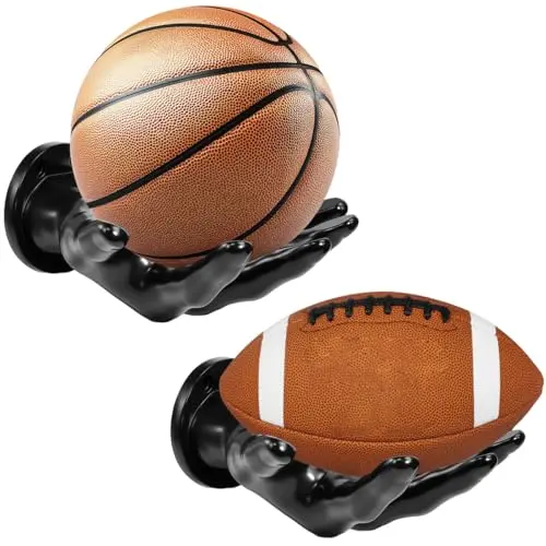 Vunanvu 2er Set Palmenförmige Ballhalterung für Handball und Basketball - Indoor Aufbewahrung