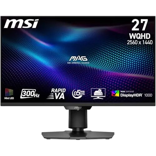MSI MAG 274QPF X30MV Gaming Monitor 27 Zoll WQHD, 300Hz, HDR, HDMI 2.1, verstellbar, Schwarz