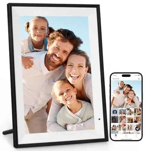 Digitaler Bilderrahmen 10,1 Zoll, 32GB WiFi, HD IPS Touchscreen, Fotos und Videos teilen, perfekte Geschenke für Eltern und Freunde