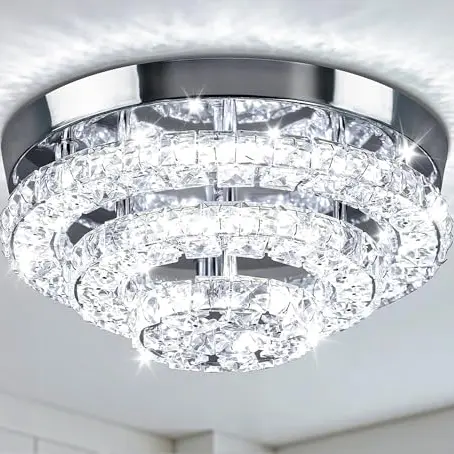 Moderne 11.8" Kristall-Deckenleuchte LED für Schlafzimmer, Esszimmer und Flur