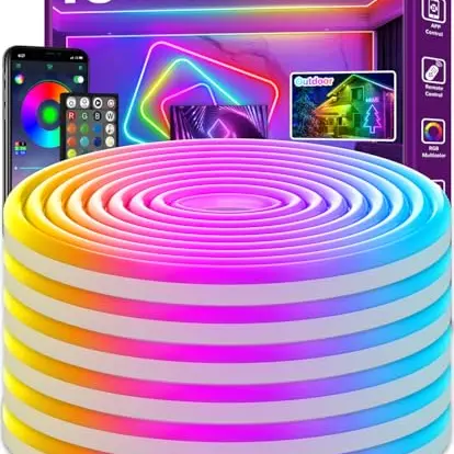 LETIANPAI 18m RGB Neon LED Strip - Flexibel, App/Remote Steuerung, Musik-Sync, Wasserdicht für Innen- und Außeneinsatz