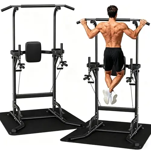 Dskeuzeew Power Tower – Freistehende Klimmzugstange für Krafttraining, belastbar bis 205 kg, geeignet für Home-Gym, keine Bohrung