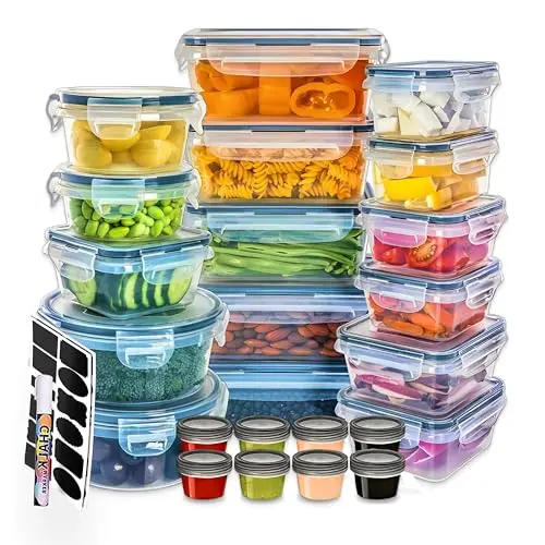 WOWZILLA 24er Set Luftdichte Aufbewahrungsboxen mit Deckel für Lebensmittel