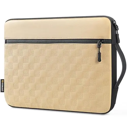 DOMISO 15,6 Zoll Laptop Tasche für MacBook Air/Pro, wasserfest, beige