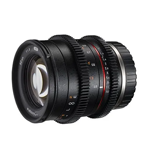Walimex Pro 50mm Objektiv für Sony E (manueller Fokus, APS-C, mit abnehmbarer Gegenlichtblende)