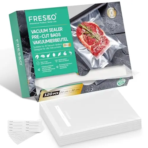 FRESKO Vakuumbeutel 20 x 30 cm (120 Stück), BPA-frei, ideal zum Aufbewahren, Einfrieren und Kochen