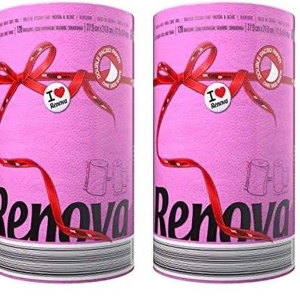 Renova Pink Küchenpapier – 1 Rolle (Packung mit 2)