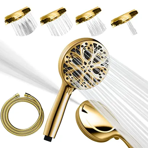 Sparkpod Hochdruck-Duschkopf mit 10 Einstellungen – 5-Zoll-Handbrause in Ägyptischem Gold
