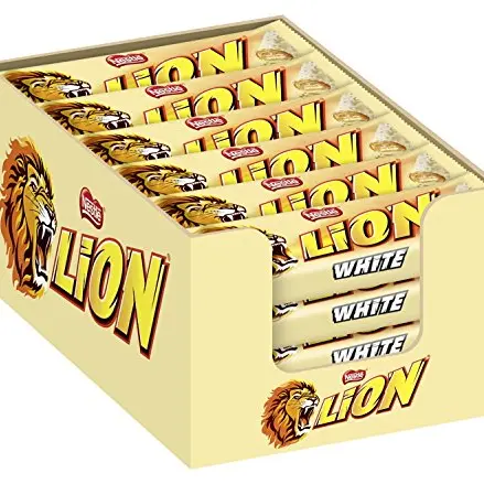 NESTLÉ LION White Knusper-Riegel mit weißer Glasur und Karamell-Füllung, 24er Pack