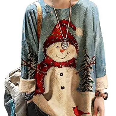 Janein Damen Oversize Pullover mit Blumenmuster - Strickpullover für Herbst und Winter