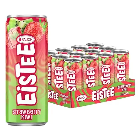 RAUCH Eistee Strawberry Kiwi - Fruchtiger Durstlöscher in 12 Dosen (330 ml)