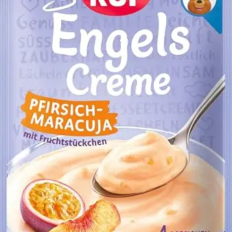 RUF Engels Creme Pfirsich-Maracuja, Dessertpulver für fruchtige Dessertcreme, 4 Portionen