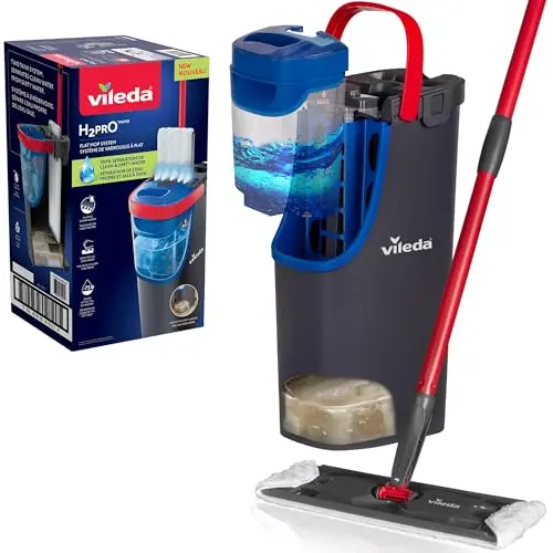 Vileda H2PrO Bodenwischer mit ergonomischem Griff, mikrofaser und Wassersparfunktion