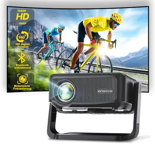 Mini Beamer 1080P 22000LM mit WiFi6 und Bluetooth 5.2, abnehmbar für Outdoor Heimkino