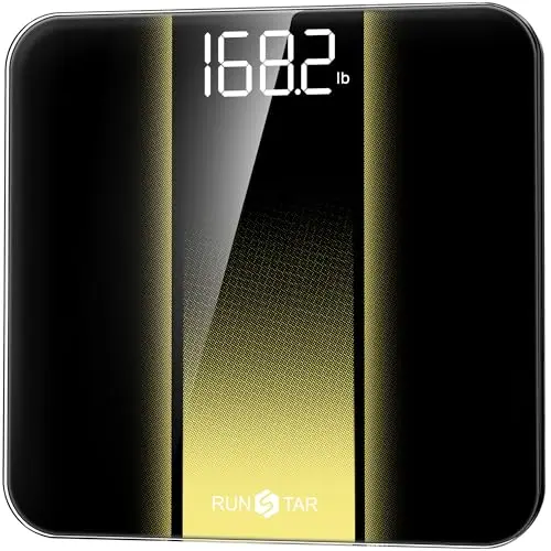 RunStar digitale Personenwaage mit LED-Display, 180 kg/400 lb, gehärtetes Glas