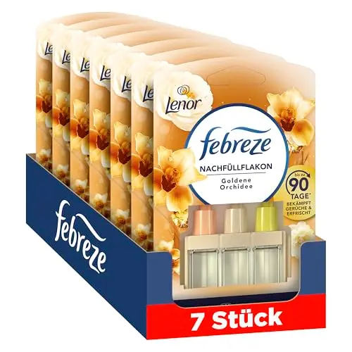 Febreze 3Volution Duftstecker Nachfüllflakon, 7x20 ml, mit 3 wechselnden Düften gegen Gerüche