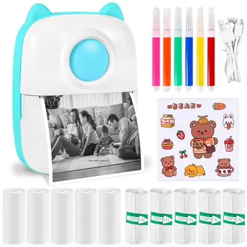 XINGGANG Mini Drucker - Tragbarer Wireless Fotodrucker für Lernhilfe und Notizen