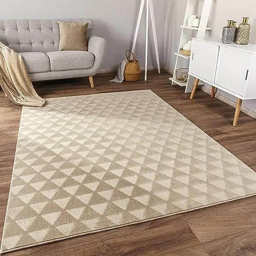 Paco Home Teppich im skandinavischen Boho Design, beige, 80x150 cm, rutschfest