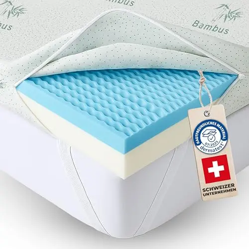 Welldora Premium Topper 80x200cm – Wendbar mit 2 Härten, orthopädischer 5-Zonen-Matratzentopper, Oeko-Tex