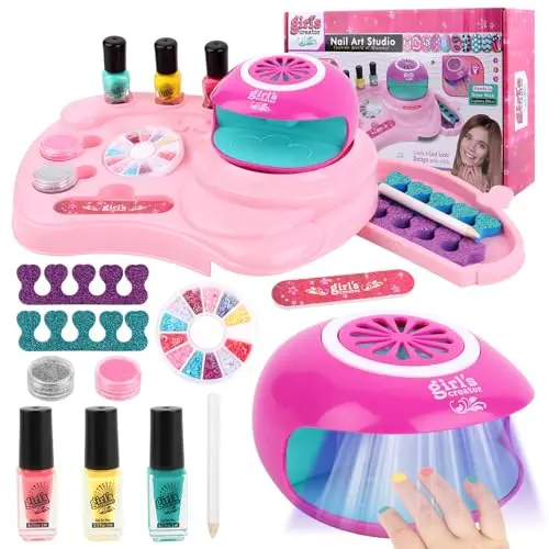 Nagelstudio Bastelset für Mädchen 7-12 Jahre - Nagellack & Schminke - Spielzeug für Geburtstagsgeschenke