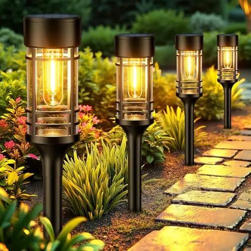 BUCASA Solarlampen für Außen, 6 Stück – Helle Solarleuchten für Garten und Gartenbereich