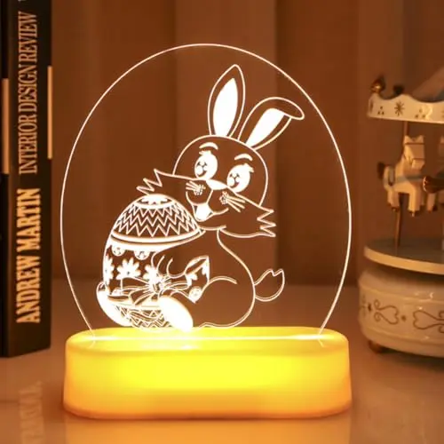 Oster-Acryl-Nachtlicht, Hasen-Nachtlampe für Kinder - Dekoration für Zuhause und Büro