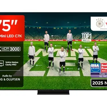 TCL 75 Zoll QD-Mini LED Fernseher 4K HDR Smart Google TV mit 144Hz Motion Clarity Pro